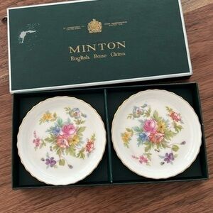 Minton Bone China - Marlow Print, Bone China, Small 3.5” Plate, Made in England